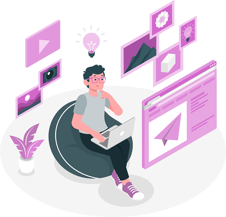 Illustration representing web and software development in Sri Lanka
